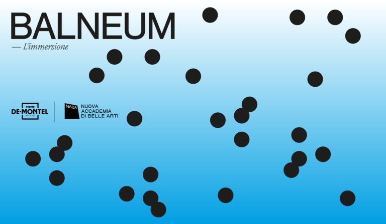 Locandina "Balneum" Terme De Montel e NABA per Milano Art Week.