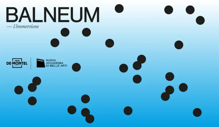 Locandina "Balneum" Terme De Montel e NABA per Milano Art Week.