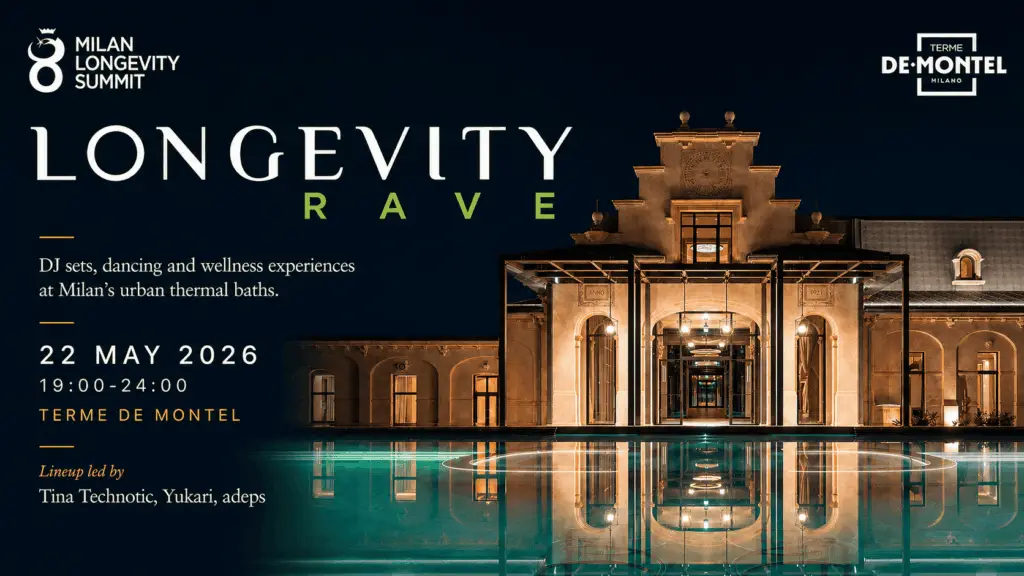 Longevity Rave Milano Terme De Montel Joy Score 2026, Ballare alle terme per vivere più a lungo: a Milano arriva il Longevity Rave